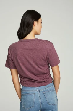 Women Chaser Brand Short Sleeve Crew Neck Shirred Side Tee