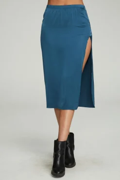 Women Chaser Brand Side Slit Midi Skirt