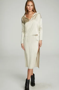 Women Chaser Brand Side Slit Midi Skirt
