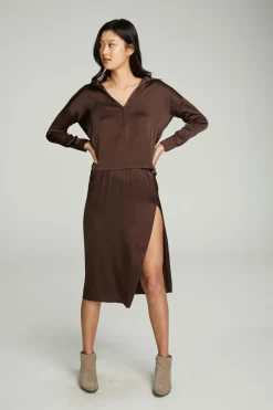 Women Chaser Brand Side Slit Midi Skirt