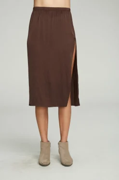 Women Chaser Brand Side Slit Midi Skirt