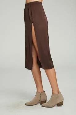Women Chaser Brand Side Slit Midi Skirt