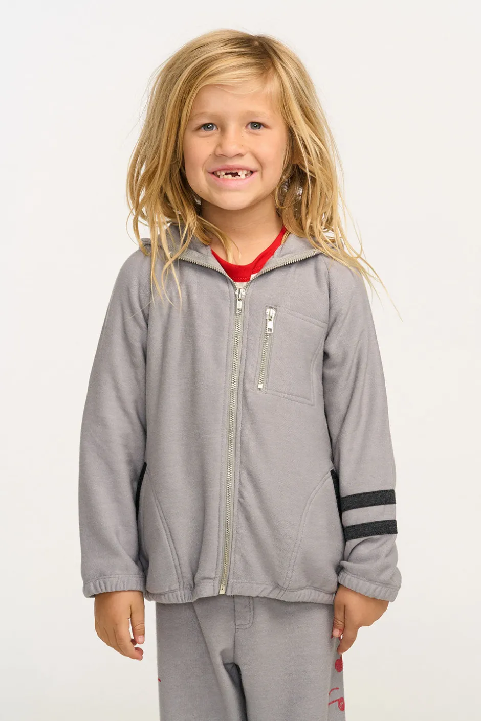 Kids/BOY Chaser Brand Silver Gray Zip Up Hoodie