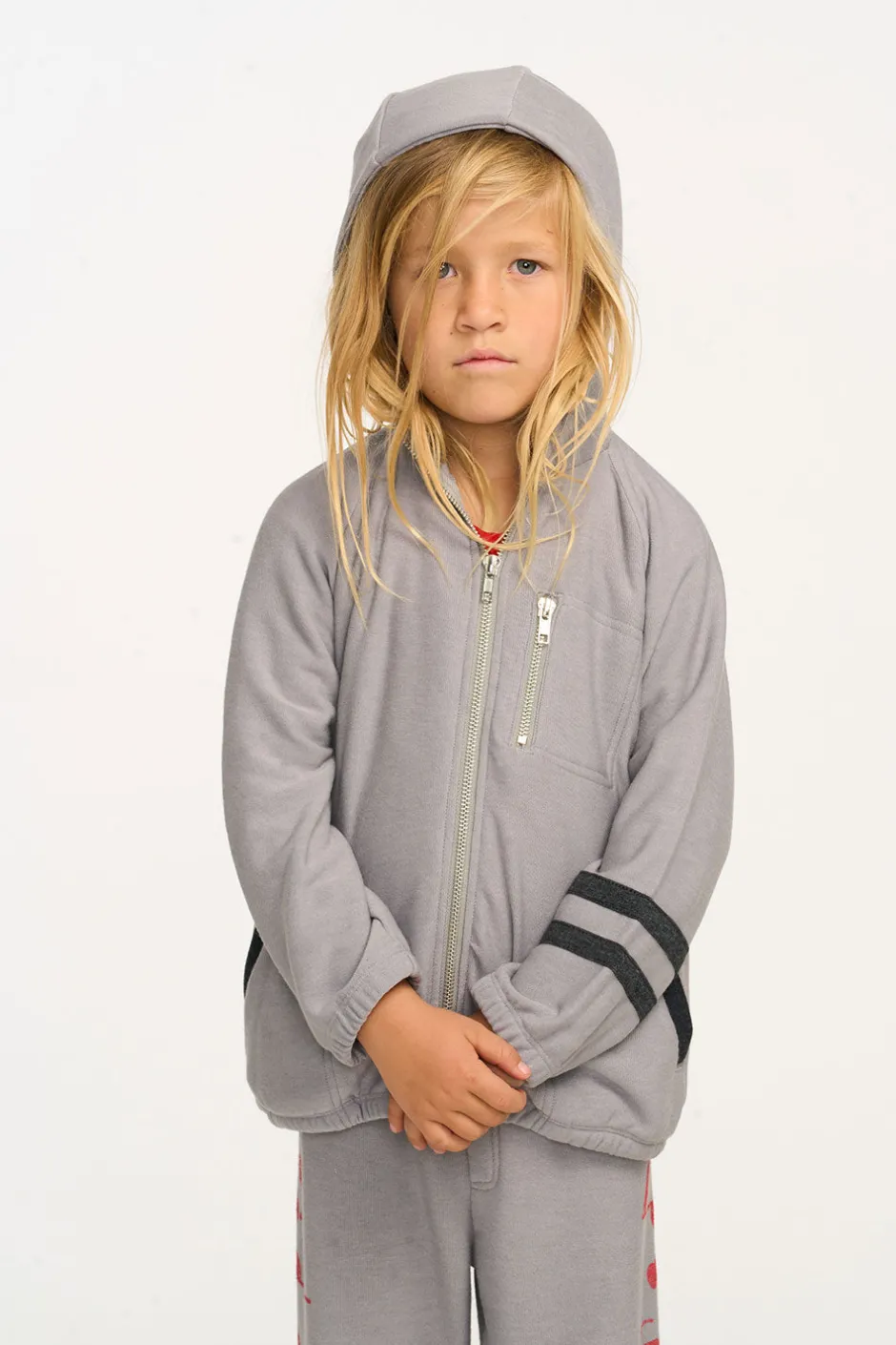 Kids/BOY Chaser Brand Silver Gray Zip Up Hoodie