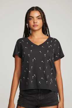Women Chaser Brand Silver Martinis Tee