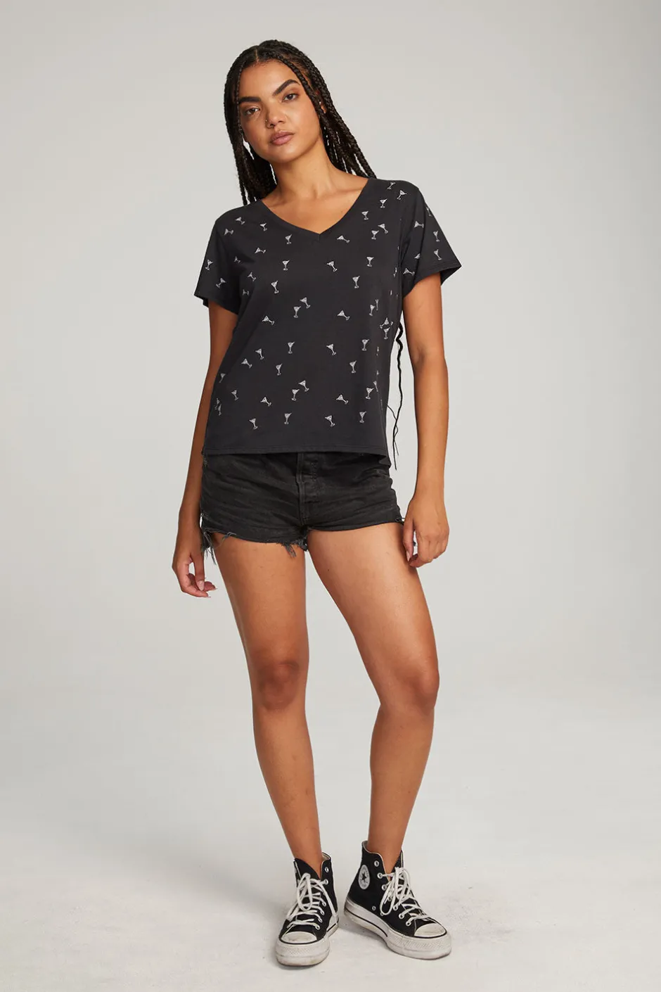 Women Chaser Brand Silver Martinis Tee
