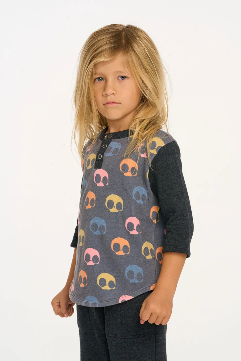 Kids/BOY Chaser Brand Skull Candy Henley Tee