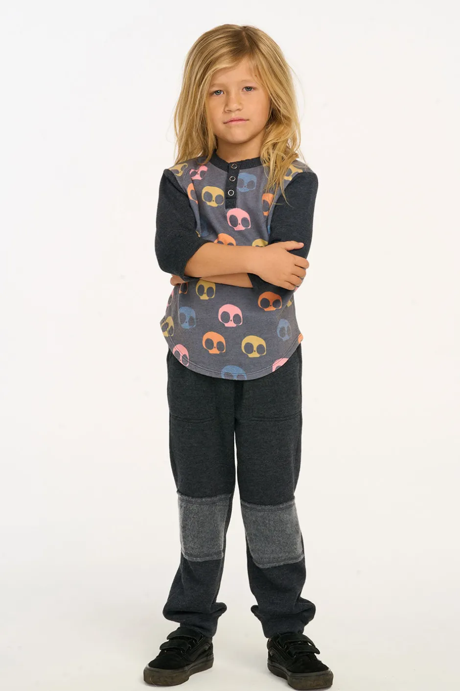Kids/BOY Chaser Brand Skull Candy Henley Tee