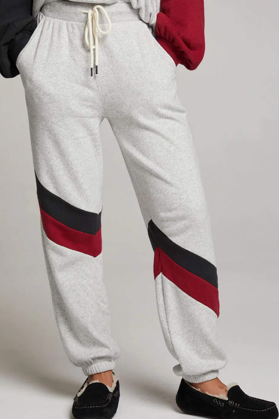 Women Chaser Brand Skull Fire Color Block Joggers