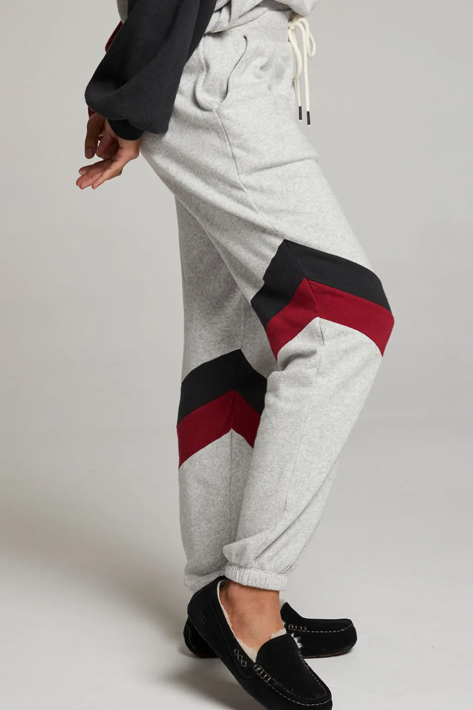 Women Chaser Brand Skull Fire Color Block Joggers