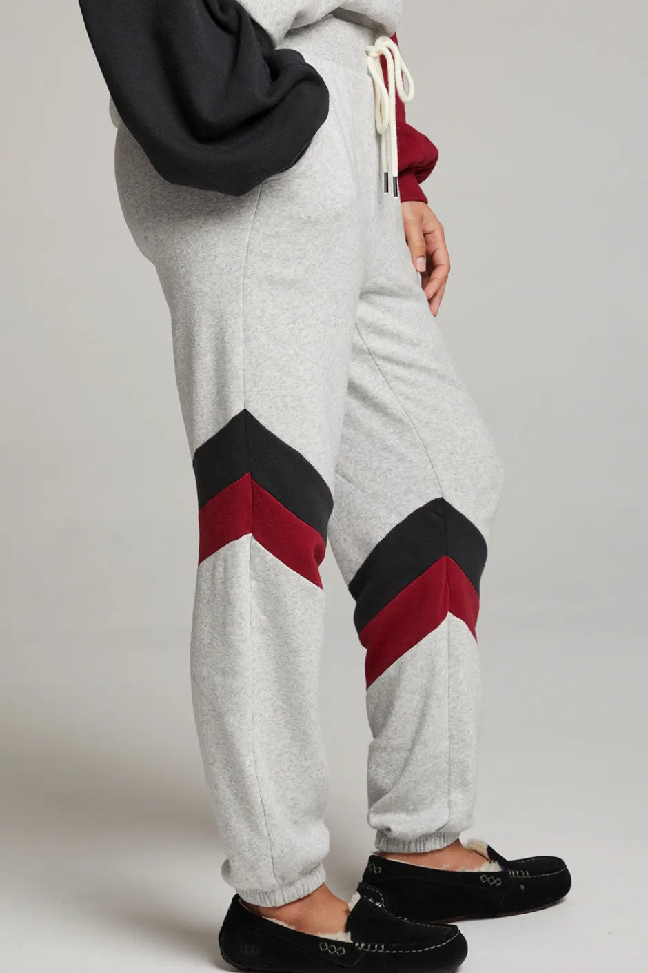 Women Chaser Brand Skull Fire Color Block Joggers