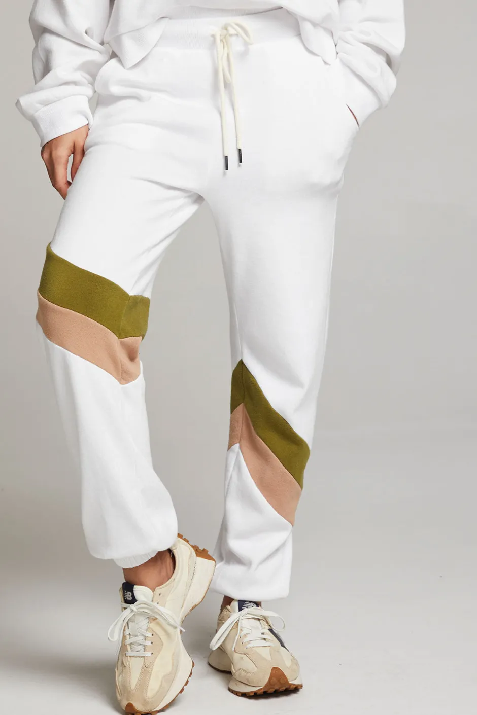 Women Chaser Brand Skull Sand Color Block Joggers