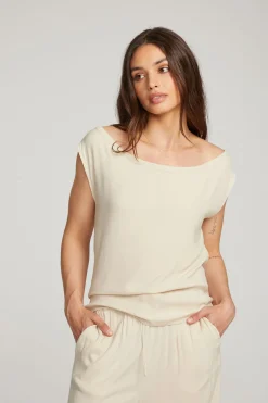 Women Chaser Brand Sleeveless Bark Dolman Tee