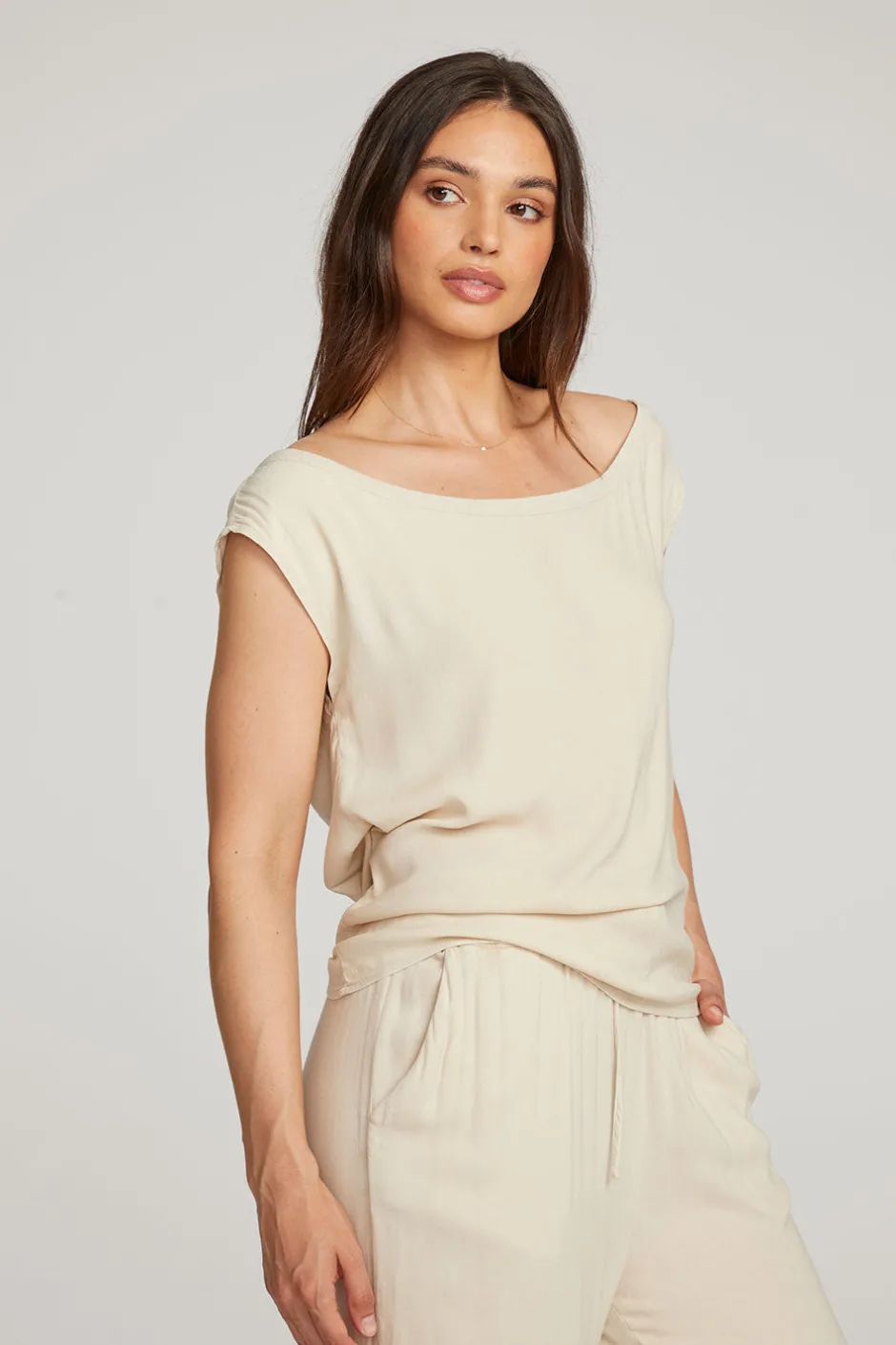 Women Chaser Brand Sleeveless Bark Dolman Tee