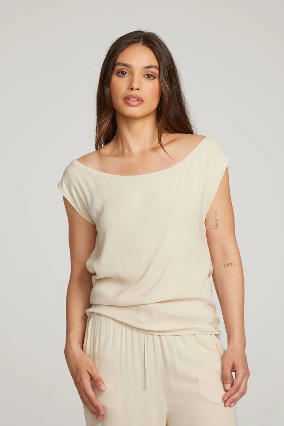Women Chaser Brand Sleeveless Bark Dolman Tee