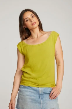 Women Chaser Brand Sleeveless Citron Dolman Tee