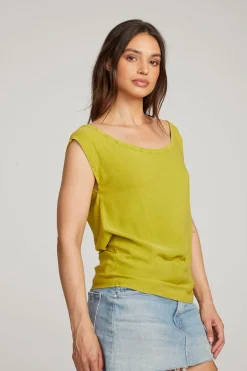 Women Chaser Brand Sleeveless Citron Dolman Tee