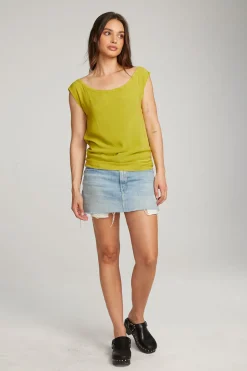 Women Chaser Brand Sleeveless Citron Dolman Tee