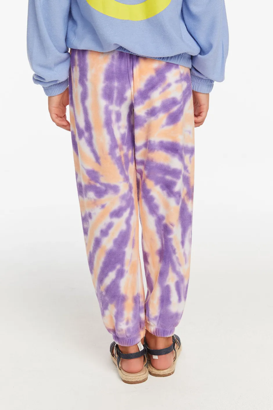 Kids Chaser Brand Slim Peach Lavender Tie Dye Girls Slouchy Pant