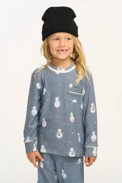 Kids/BOY Chaser Brand Snowman Fun Long Sleeve Pocket Shirt