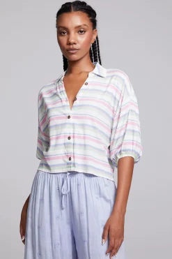Women Chaser Brand Sofia Positano Stripe Blouse