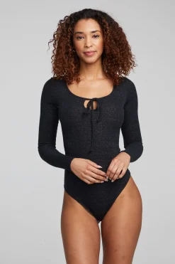 Women Chaser Brand Spelly Shadow Black Bodysuit