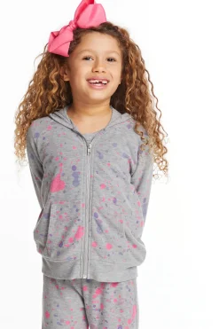 Kids Chaser Brand Splatter Paint Zip-up Hoodie