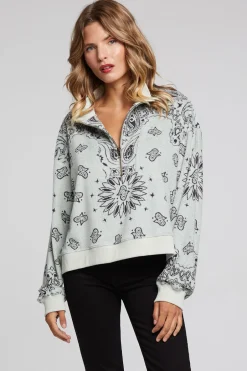 Women Chaser Brand Stella Matcha Half Zip Pullover