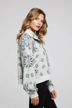 Women Chaser Brand Stella Matcha Half Zip Pullover