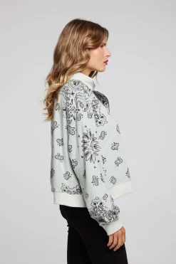 Women Chaser Brand Stella Matcha Half Zip Pullover