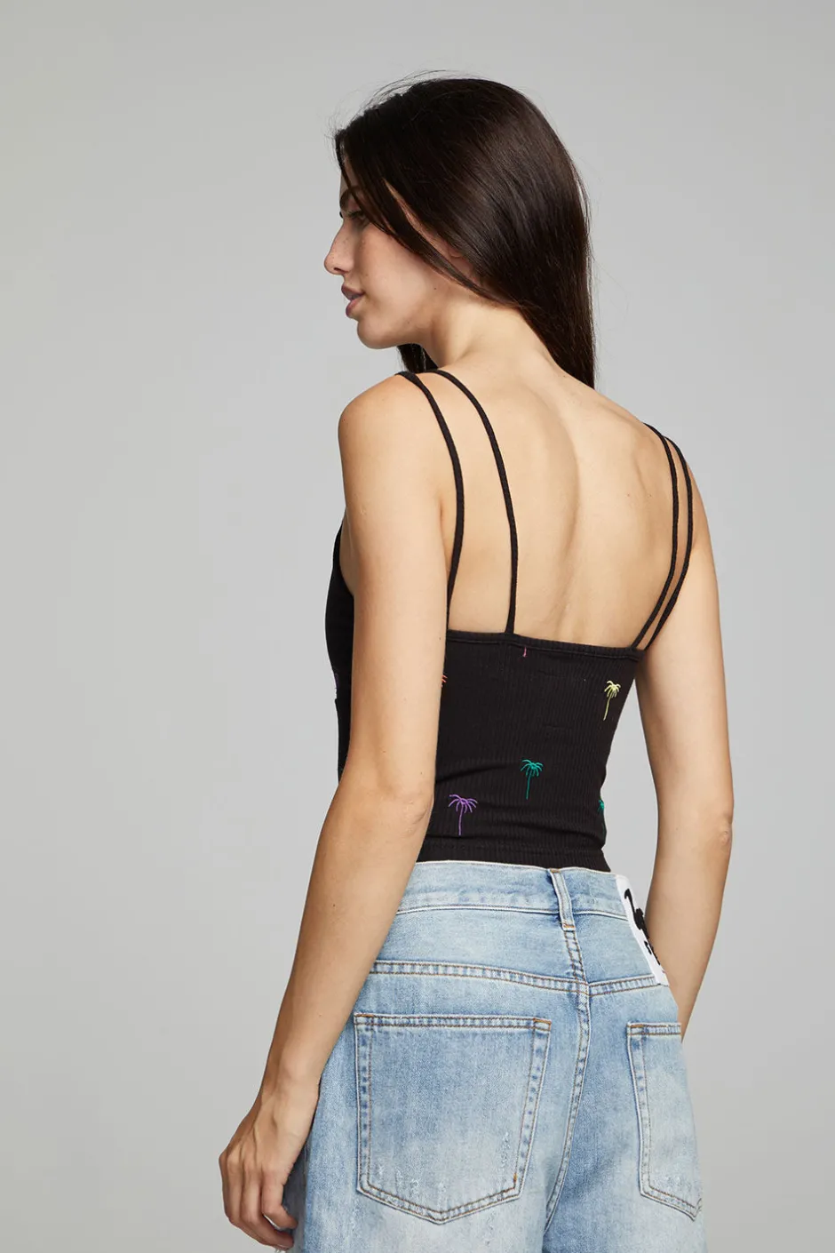 Women Chaser Brand Strand Crop Top - Black Onyx