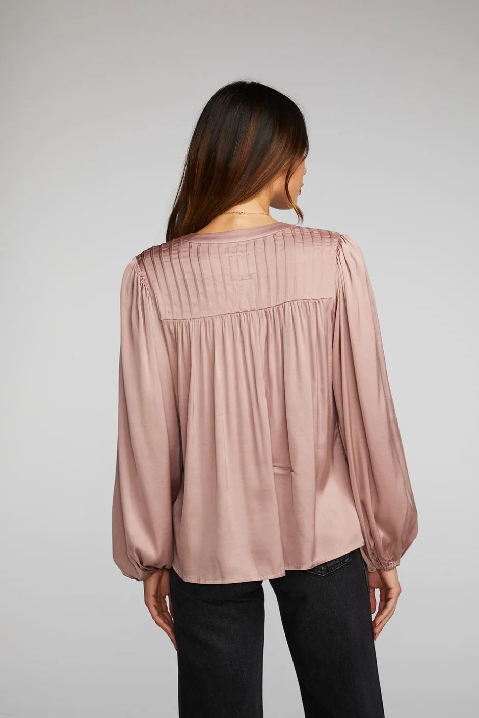 Women Chaser Brand Stretch Silky Woven Button Down