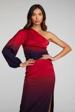 Women Chaser Brand Stretch Silky Woven Cold Shoulder Blouse