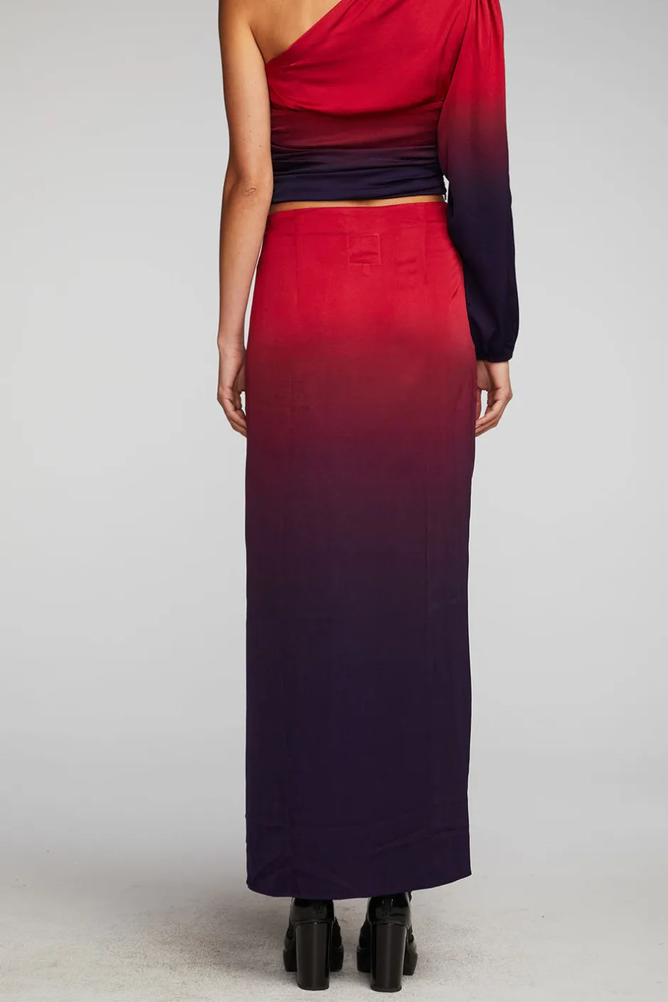 Women Chaser Brand Stretch Silky Woven Midi Skirt
