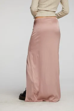 Women Chaser Brand Stretch Silky Woven Midi Skirt