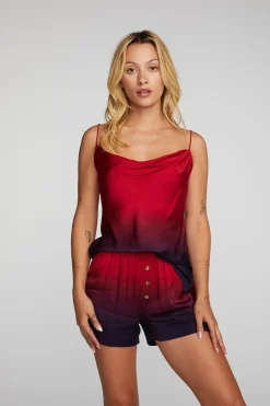Women Chaser Brand Stretch Silky Woven Tank Top
