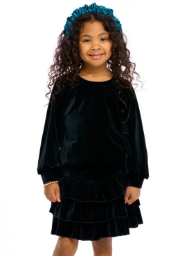 Kids Chaser Brand Stretch Velvet Blouson Sleeve Raglan