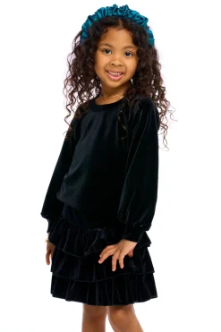 Kids Chaser Brand Stretch Velvet Blouson Sleeve Raglan