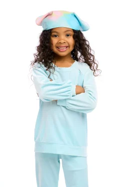 Kids Chaser Brand Stretch Velvet Blouson Sleeve Raglan