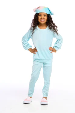 Kids Chaser Brand Stretch Velvet Blouson Sleeve Raglan