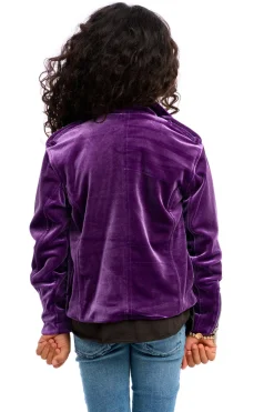 Kids Chaser Brand Stretch Velvet Moto Jacket