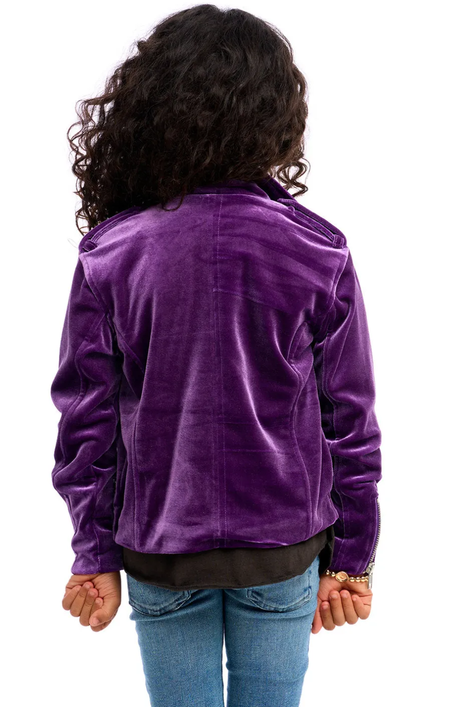 Kids Chaser Brand Stretch Velvet Moto Jacket