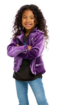 Kids Chaser Brand Stretch Velvet Moto Jacket