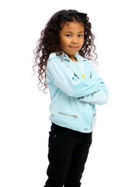 Kids Chaser Brand Stretch Velvet Moto Jacket