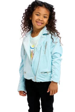 Kids Chaser Brand Stretch Velvet Moto Jacket