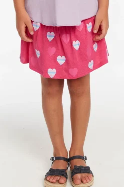 Kids Chaser Brand Stripe Hearts Girls Skort