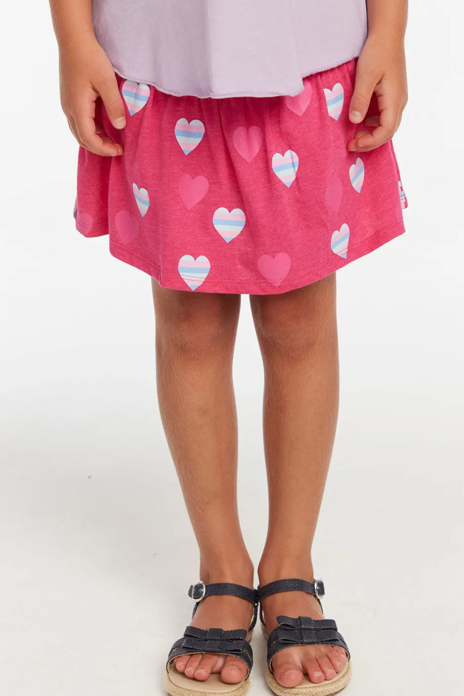 Kids Chaser Brand Stripe Hearts Girls Skort