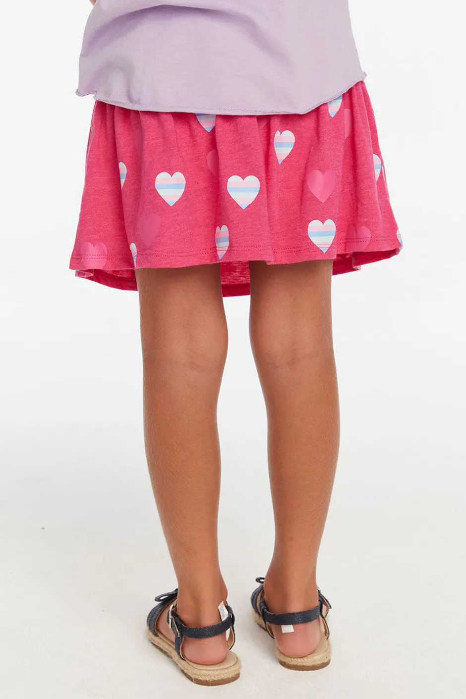 Kids Chaser Brand Stripe Hearts Girls Skort