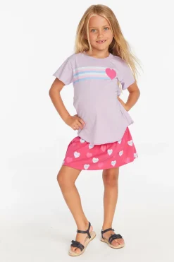 Kids Chaser Brand Stripe Hearts Girls Skort