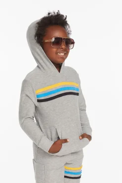 Kids/BOY Chaser Brand Striped Heather Grey Boys Pullover Hoodie